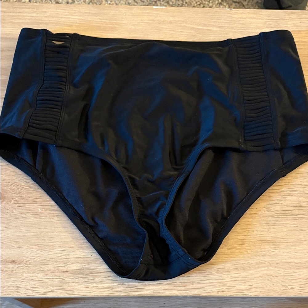 Salt + Cove Black High-Waist Bikini Bottoms